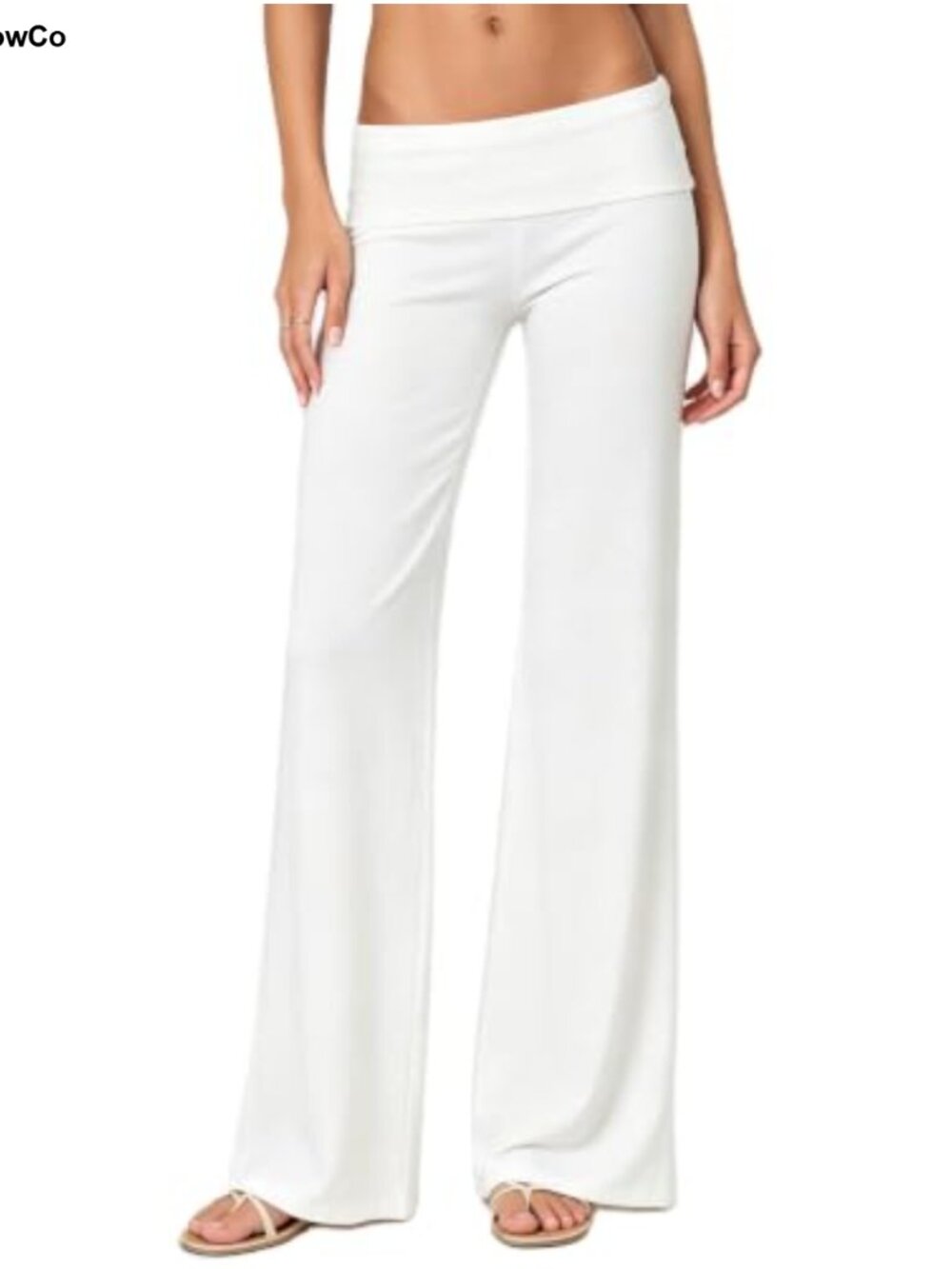 Women's Fold Over Flared Yoga Pants Low Rise Sweatpants